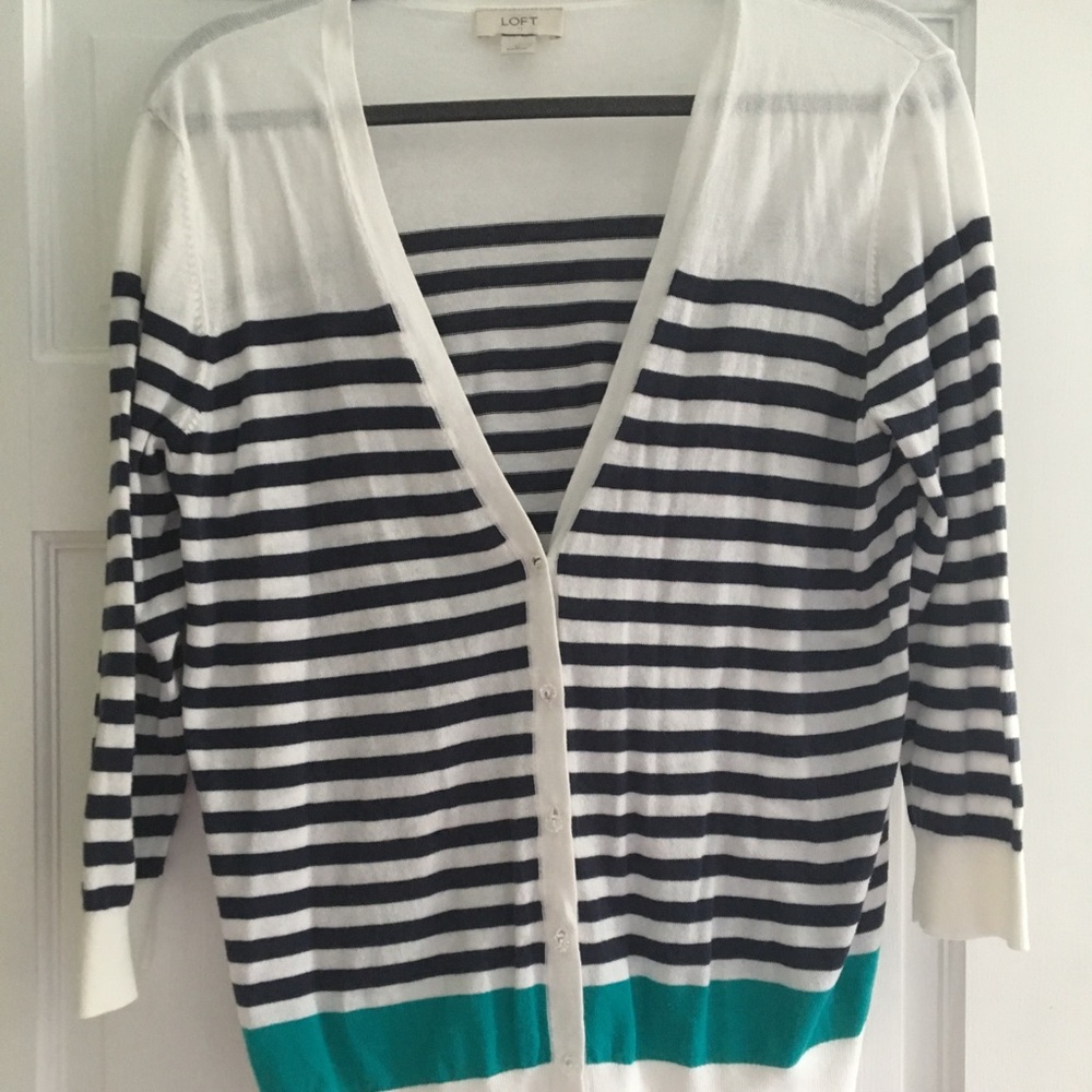 Loft Preppy Stripped Cardigan